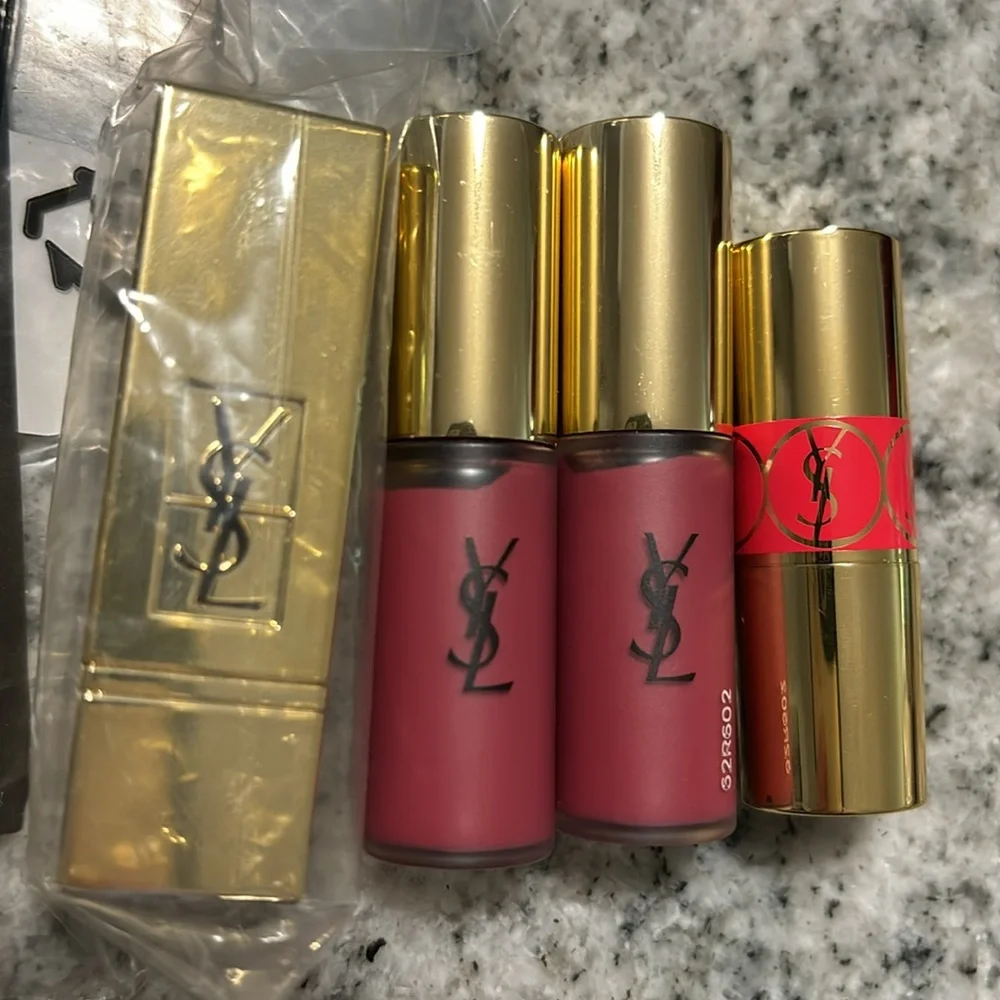 4-pc Yves Saint Laurent Rouge Lipstick travel size bundle
